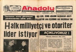 Anadolu Gazetesi 30 Nisan 1972 - Halk Milliyetçi Ve Otoriter Lider İstiyor GZ66635 - 2