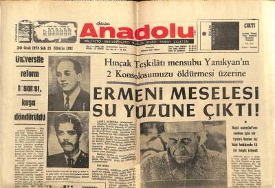 Anadolu Gazetesi 30 Ocak 1973 - Şehit Edilen Diplomatımız Mehmet Baydar Ve Bahadır Demir GZ66758 - 2