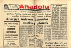 Anadolu Gazetesi 30 Ocak 1976 - Anarşiyi Önleyen Kanunlar Mutlaka Çıkacak GZ66875 - 1