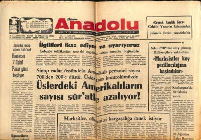 Anadolu Gazetesi 31 Ağustos 1975 - Üslerdeki Amerikalıların Sayısı Süratle Azalıyor GZ66893 - 2