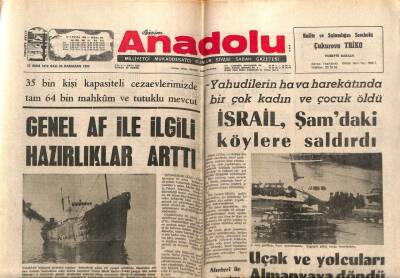 Anadolu Gazetesi 31 Ekim 1972 - İsrail Şamdaki Köylere Saldırdı GZ66799 - 1