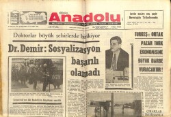 Anadolu Gazetesi 31 Mayıs 1972 - Dr. Demir Sosyalizasyon Başarılı Olamadı GZ66848 - 1