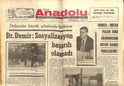 Anadolu Gazetesi 31 Mayıs 1972 - Dr. Demir Sosyalizasyon Başarılı Olamadı GZ66848 - 1