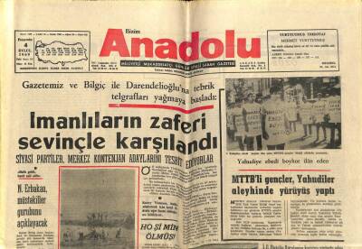 Anadolu Gazetesi 4 Eylül 1969 - İmanlıların Zaferi Sevinçle Karşılandı GZ68341 - 2