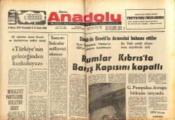 Anadolu Gazetesi 4 Nisan 1974 - Rumlar Kıbrısta Barış Kapısını Kapattı GZ66908 - 1