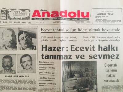 Anadolu Gazetesi 5 Aralık 1972 - Hazer Ecevit Halkı Tanımaz Ve Sevmez GZ66617 - 2