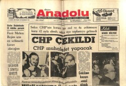 Anadolu Gazetesi 5 Kasım 1972 - CHP Çekildi Muhalefet Yapmayacak GZ66971 - 1