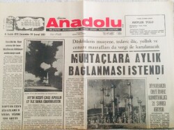 Anadolu Gazetesi 6 Aralık 1972 - Muhtaçlara Aylık Bağlanması İstendi GZ66618 - 2