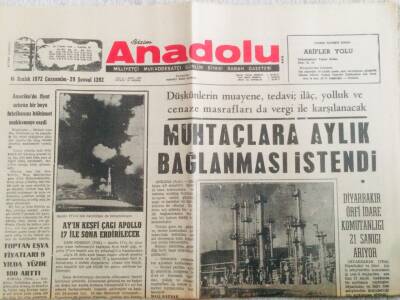 Anadolu Gazetesi 6 Aralık 1972 - Muhtaçlara Aylık Bağlanması İstendi GZ66618 - 1