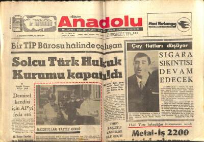 Anadolu Gazetesi 6 Haziran 1971 - Sigara Sıkıntısı Devam Edecek GZ66968 - 2