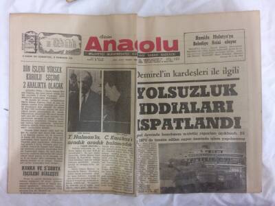 Anadolu Gazetesi 6 Kasım 1971 - Demirelin Kardeşleri İle İlgili Yolsuzluk İddiaları İspatlandı GZ73136 - 1