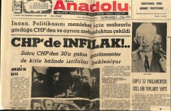 Anadolu Gazetesi 6 Kasım 1972 - CHPde İnfilak GZ66969 - 2