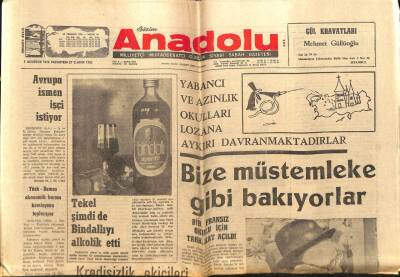 Anadolu Gazetesi 7 Ağustos 1972 - Mısır-Libya Birleşmesinden Avrupa Üzgün GZ66804 - 1