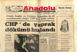 Anadolu Gazetesi 7 Kasım 1972 - CHPde Yaprak Dökümü Hızlandı GZ66972 - 2