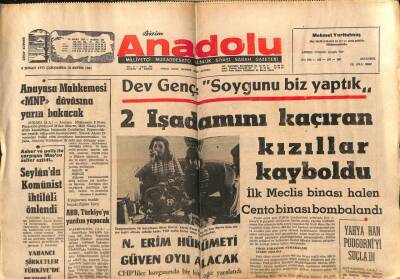 Anadolu Gazetesi 7 Nisan 1971 - 2 İş Adamı Kaçıran Kızıllar Kayboldu GZ66960 - 1