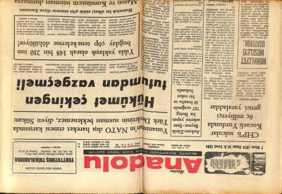 Anadolu Gazetesi 7 Nisan 1974 - Hükümet Çekingen Tutumdan Vazgeçmeli GZ66909 - 1