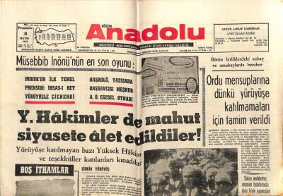 Anadolu Gazetesi 8 Mayıs 1969 - Yüksek Hakimlerde Mahut Siyasete Alet Edildi GZ66752 - 2