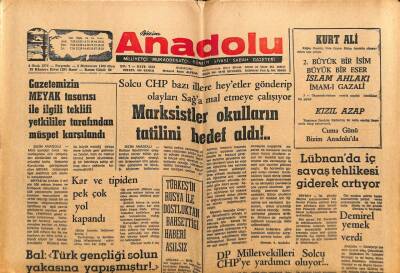 Anadolu Gazetesi 8 Ocak 1976 - Lübnanda İç Savaş Tehlikesi Artıyor GZ66606 - 2