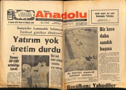 Anadolu Gazetesi 9 Aralık 1973 - Sanayiciler Hammadde Bulamıyor İstihsal Gittikçe Düşüyor GZ66155 - 2