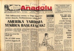 Anadolu Gazetesi 9 Şubat 1975 - Amerika Yardıma Yeniden Başlayacak GZ66932 - 1