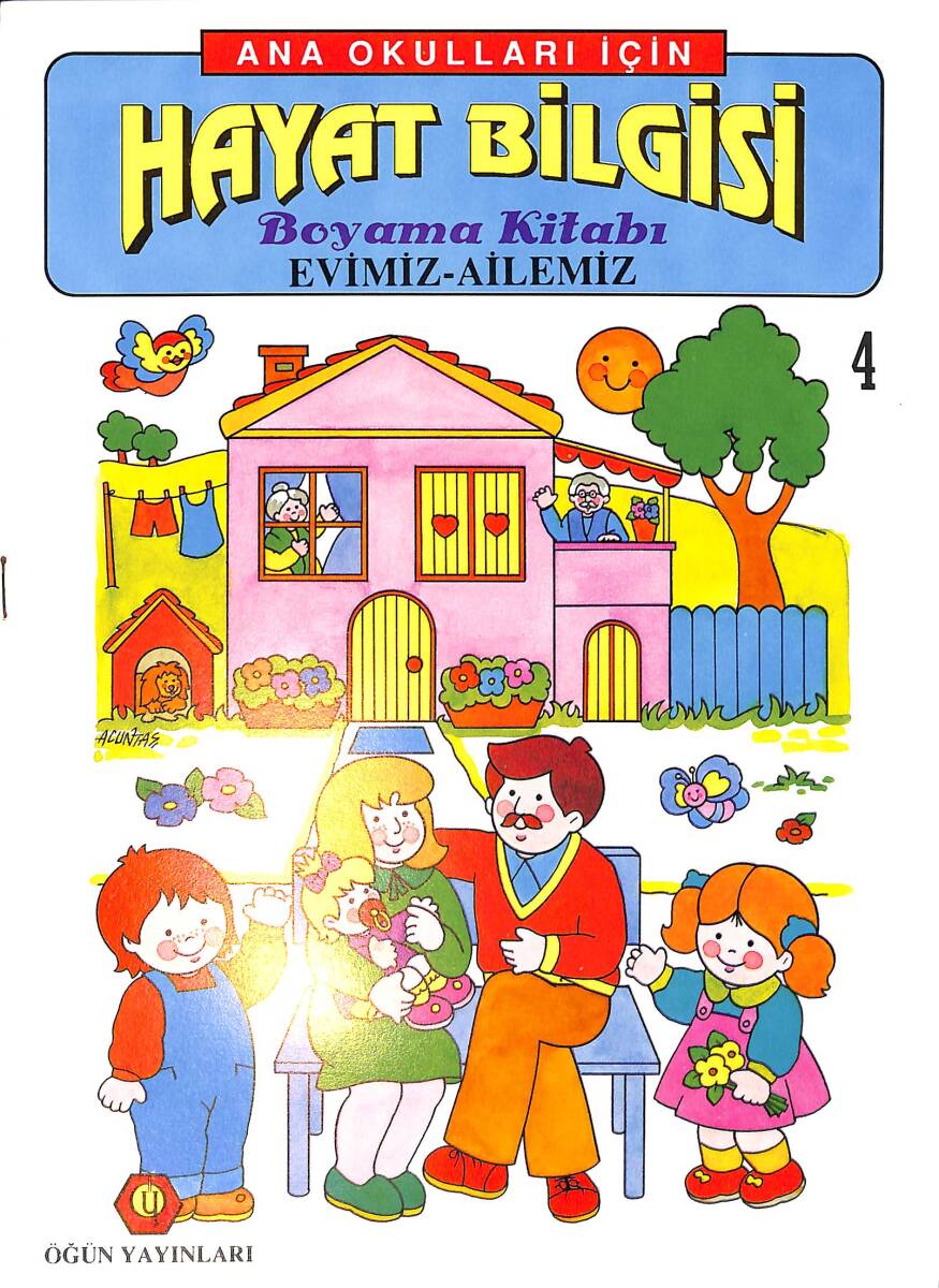 Anaokulları İçin Hayat Bilgisi Evimiz-Ailemiz Boyama Kitabı 4 NDR100080 - 1