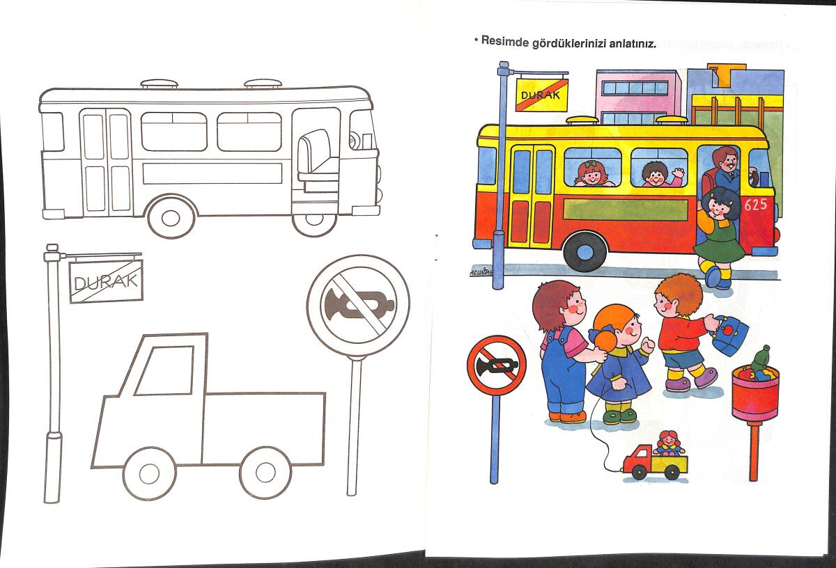 Anaokulları İçin Hayat Bilgisi Trafik Boyama Kitabı 7 NDR100077 - 2