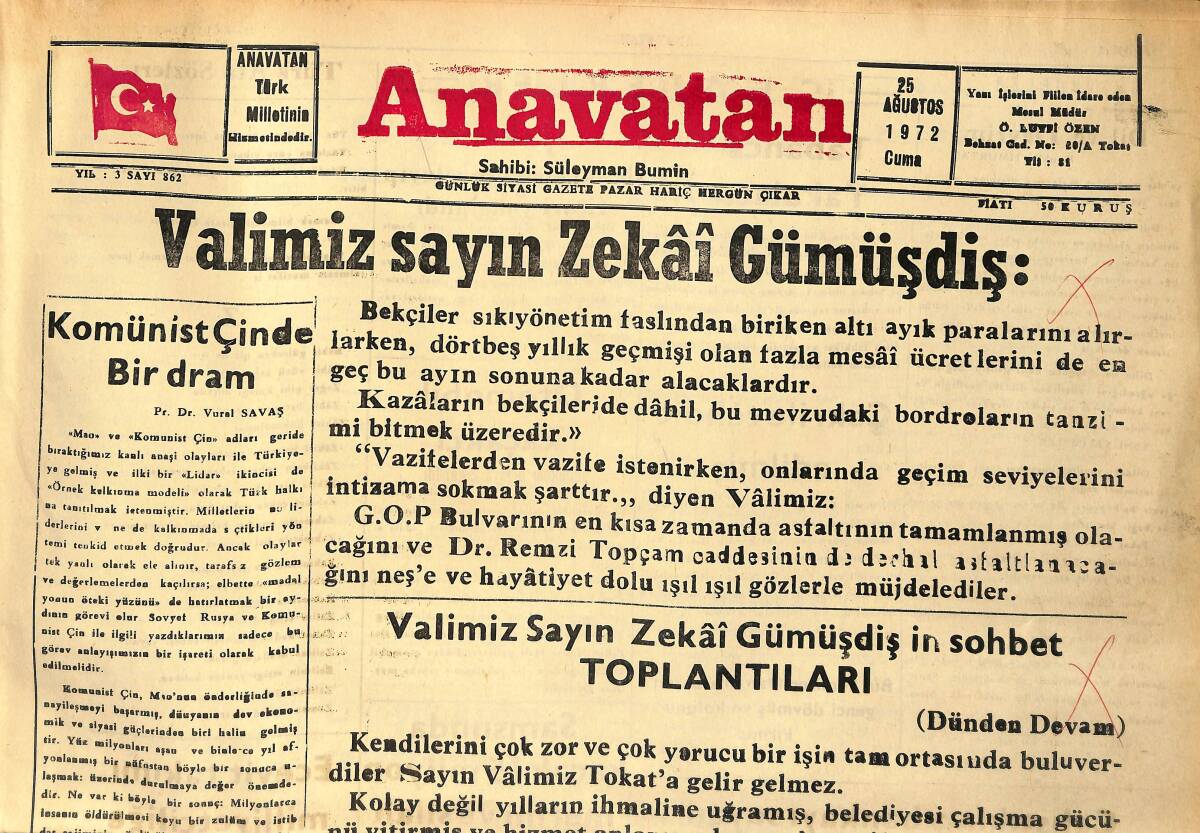 Anavatan Gazetesi 25 Ağustos 1972 - İrfan Solmazer İçin Tutuklama Kararı Alındı - Ecevit Takımı Milliyetçiliğe Sırt Çevirdi GZ158951 - 1