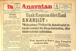 Anavatan Gazetesi 26 Ekim 1972 - Prof. Soysal 6 Yıl 8 Ay'a Mahkum Oldu - Ziya Yılmaz'ın İdam Dosyası Meclis Gündeminde GZ158909 - Gökçekoleksiyon