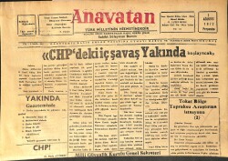 Anavatan Gazetesi 3 Ağustos 1972 - Yunanistan'da Kabine Değişti - CHP'deki İç Savaş Yakında Başlayacak GZ158915 - Gökçekoleksiyon