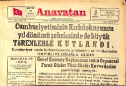 Anavatan Gazetesi 30 Ekim 1972 - Cumhuriyetimizin 49. Yıldönümü Şehrimizde de Büyük Törenlerle Kutlandı GZ158912 - Gökçekoleksiyon