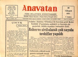 Anavatan Gazetesi 30 Nisan 1971 - Yunus Emre 125 Ülkede Anılacak GZ157918 - Gökçekoleksiyon