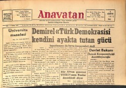Anavatan Gazetesi 8 Ağustos 1972 - Demirel ''Türk Demokrasisi Kendini Ayakta Tutan Gücü İspatlaması İle Karşı Karşıyadır'' dedi GZ158878 - Gökçekoleksiyon