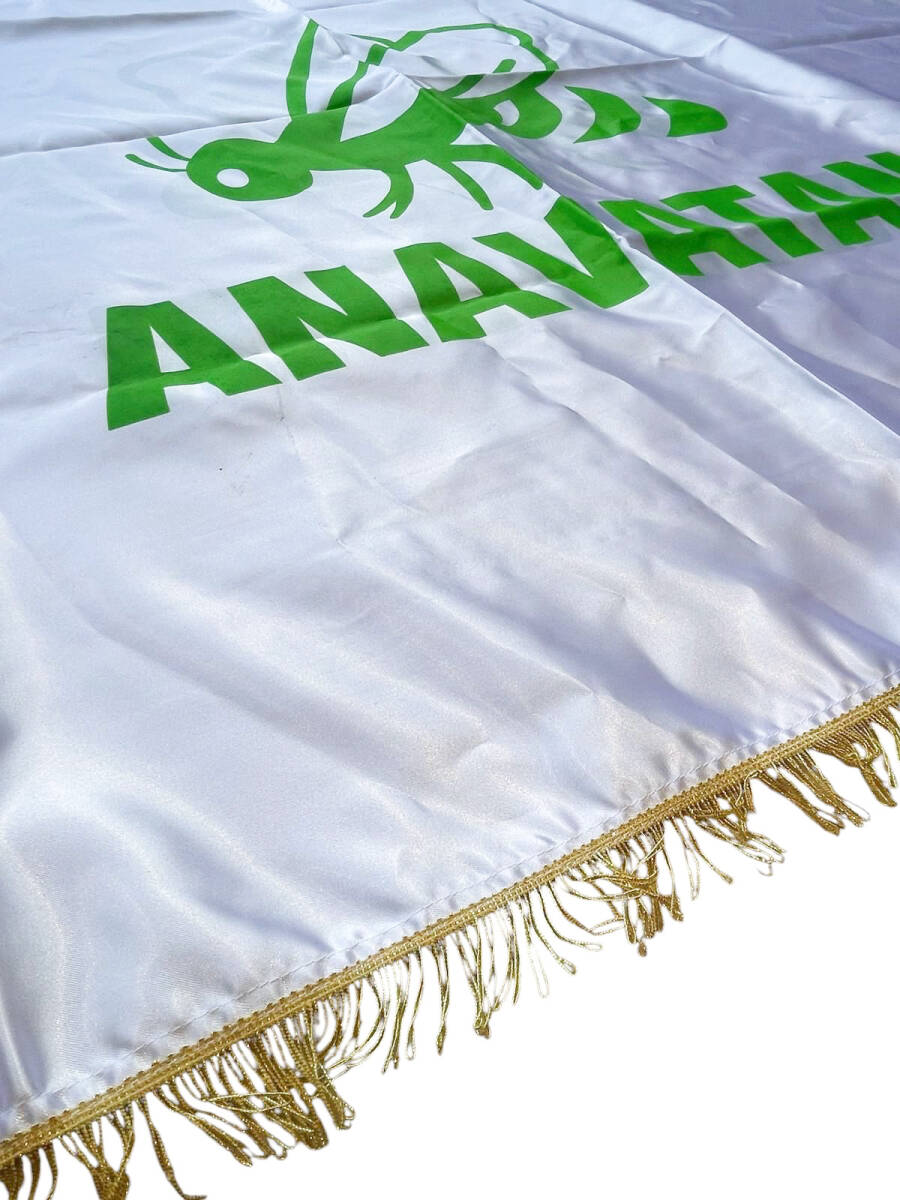 Anavatan Partisi Altın Püsküllü Saten Siyasi Makam Bayrağı (Dev Boy) Flama1 - 3