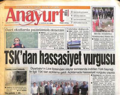 Anayurt Gazetesi 10 Haziran 2014 - TSKdan Hassasiyet Vurgusu GZ104635 - 1