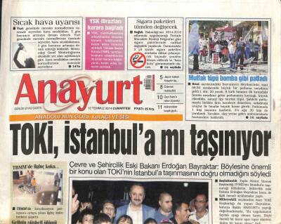 Anayurt Gazetesi 12 Temmuz 2014 - Isid Kobaniye Saldırıyor GZ104638 - 1