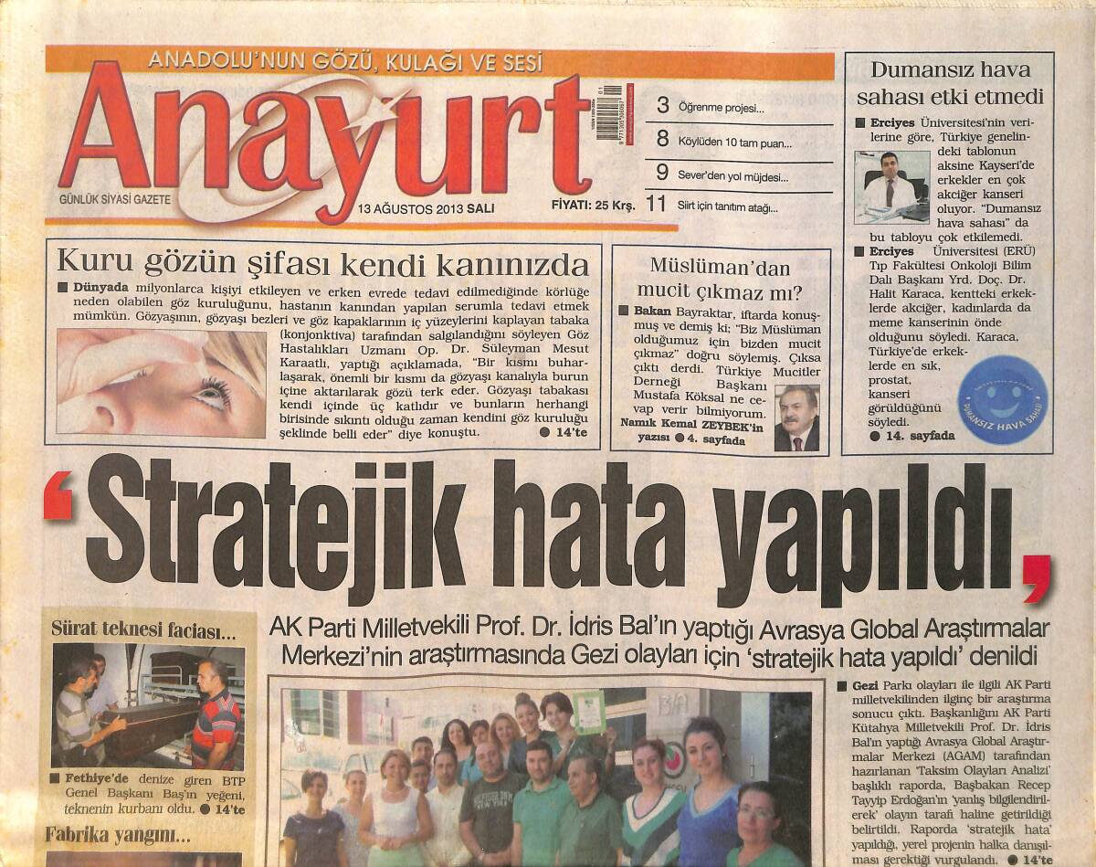 Anayurt Gazetesi 13 Ağustos 2013 - Sibel Can 