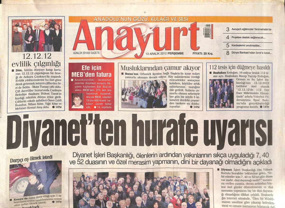 Anayurt Gazetesi 13 Aralık 2012 - Dayanışma Kuruluşları Anıtkabir'de! - Sevda Demirel: Hande'yi Affettim! GZ136889 - 1