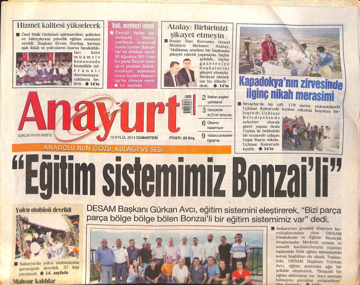 Anayurt Gazetesi 13 Eylül 2014 - Kapadokya'nın Zirvesinde İlginç Nikah Merasimi - Reklamcılar Meryem Uzerli'nin Peşine Düştü GZ159070 - 1