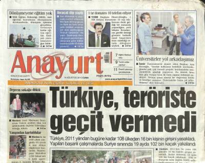 Anayurt Gazetesi 14 Ağustos 2015 - Fenerbahçenin Lige Başlangıç Maçları-Türkiye,Teröriste Geçit Vermedi GZ105469 - 1