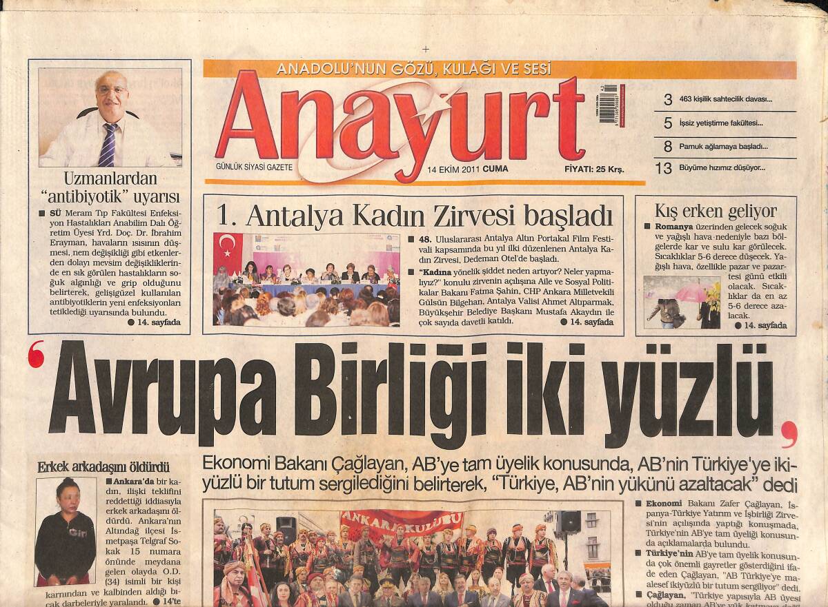 Anayurt Gazetesi 14 Ekim 2011 - Burdur'da Yıldız Geçidi - 463 Kişilik 'Sahtecilik Davası' - Ebru Akel'in Hayalleri Suya Düştü GZ136421 - 1