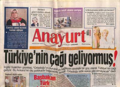 Anayurt Gazetesi 14 Eylül 2011 - Mersinde Terör Operasyonu - Ali Birinci Görevinden Alındı GZ100868 - 1