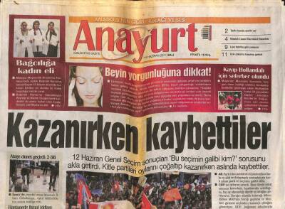 Anayurt Gazetesi 14 Haziran 2011 - Mültecilerin Sayısı Artıyor - BDPliler Polisle Çatıştı GZ100930 - 1