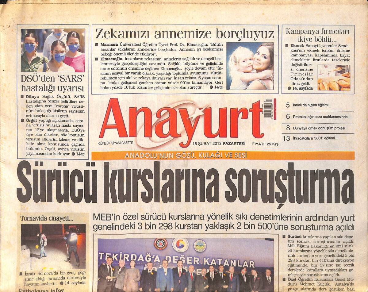 Anayurt Gazetesi 18 Şubat 2013 - Ebru Gündeş Hamile mi ? - Kahramanmaraş'ta Termik Santralde Yangın Çıktı GZ159069 - 1