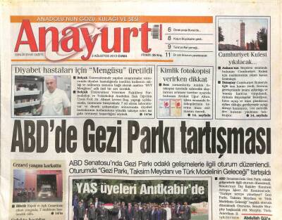 Anayurt Gazetesi 2 Ağustos 2013 - ABDde Gezi Parkı Tartışması GZ104620 - 1
