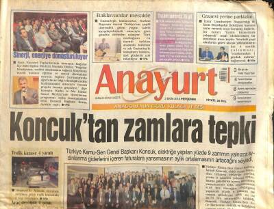 Anayurt Gazetesi 2 Ekim 2014 - Fethi Yaşardan Hastane Ziyareti-Koncuktan Zamlara Tepki GZ105487 - 1