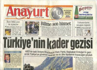 Anayurt Gazetesi 2 Kasım 2007 - Talabaniye Özel Savcı-Pamukkale Şifa Kaynağı GZ105494 - 1