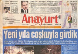 Anayurt Gazetesi 2 Ocak 2010 - Emekliye Müjdeyi Erdoğan Verecek - Taksim'de Taciz Rezaleti GZ159096 - Gökçekoleksiyon
