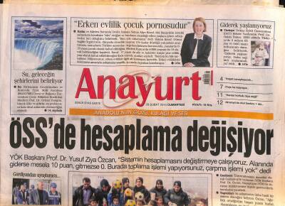 Anayurt Gazetesi 20 Şubat 2010 - Daum İstanbulda Turu Geçeriz * ÖSSde Hesaplama Değişiyor GZ116821 - 1