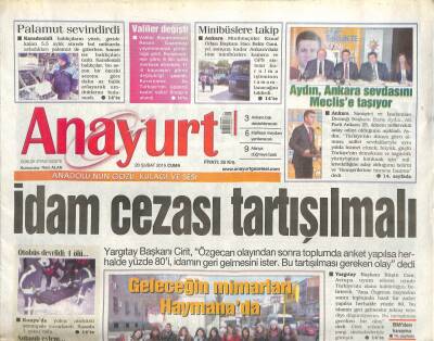 Anayurt Gazetesi 20 Şubat 2015 - Tuğba Özerk ,Türkiyeyi Dans Ettirecek-İdam Cezası Tartışılmalı GZ105481 - 1