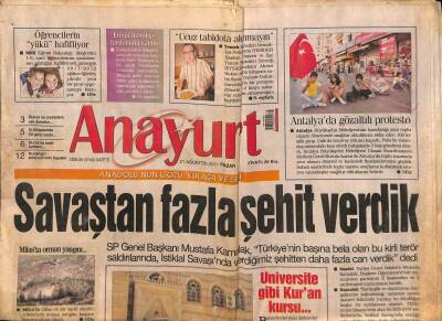 Anayurt Gazetesi 21 Ağustos 2011 - Ajda Pekkan Bu Aç İnsanların Dili Olacağız GZ116677 - 1